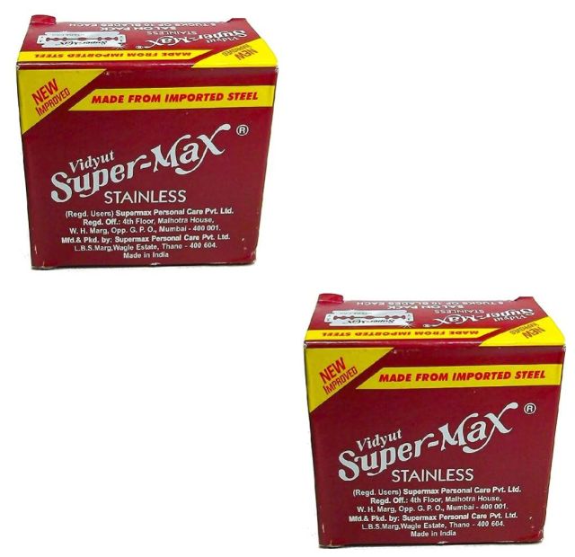 SuperMax Double Edge Shaving Razor (50 In 1) Saloon Pack (Pack Of 2)
