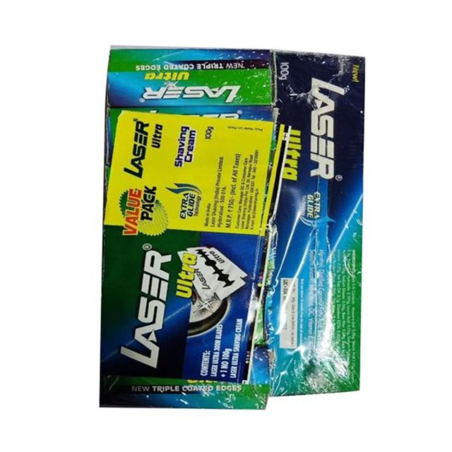 Laser Ultra Razor Blades 300nos value Pack With 100g Shaving Cream Free