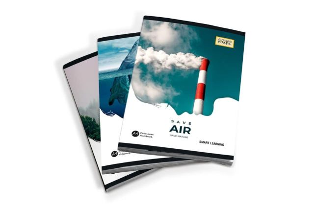 SHAPE Notebook - A4 (29.7 cm * 21 cm), Single Line, 140 Pages, Soft Cover - Pack of 6