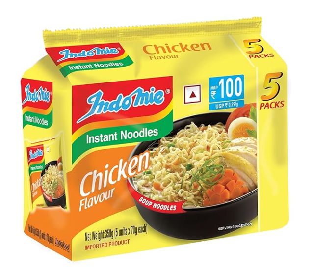 Indomie Instant Noodles Chicken Flavor Soup Noodles Bundle Pack of 5