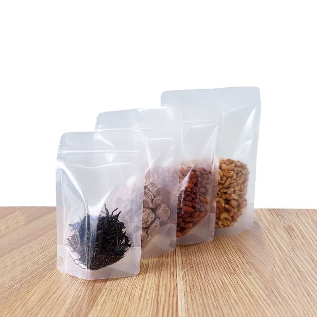 Camcall Both Side Transparent Stand Up Pouches with Zipper | 500g(21cmX13cm) Pack of 100nos