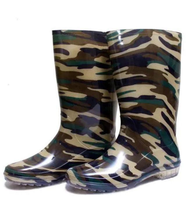 ARMY PRINT RUBBER GUMBOOT SHOES' (SIZE 8)