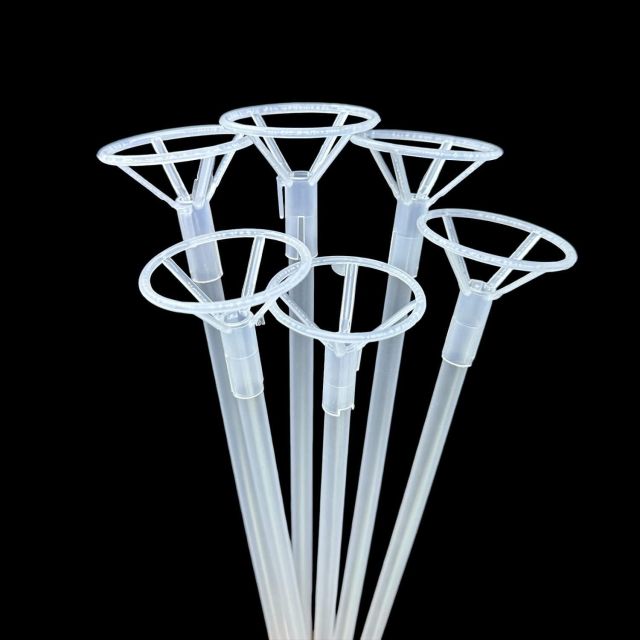 Balloon Sticks with Bases Balloon Holder Sticks Weights for Tying Balloon for Birthday Parties, Graduation, Holiday, Wedding, Anniversary Decoration (pack of 30)