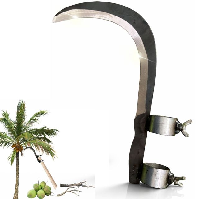 CRPL Grass Sickle Cutter Head & Long-Reach Fruit Plucker | Heavy Duty Agriculture Tool for Harvesting, Farming & Gardening | Tree Cutter, Branch Pruner, Coconut Cutter