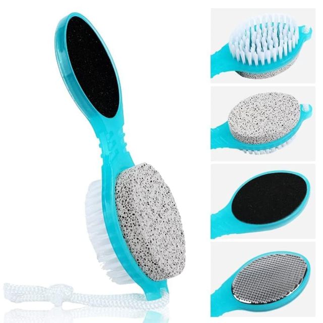 Stone Brush for Feet 2 Pieces Foot Brush Scrubber 4 in 1 Pedicure Paddle Kit for Foot Care Pedicure Brush - Foot Scrubber Foot Cleaning Brish with Pumice Stone