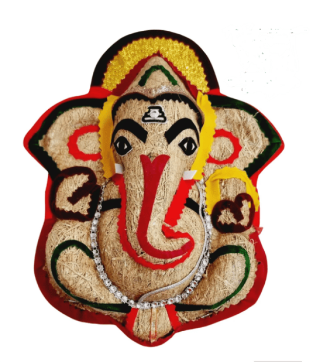 Handmade Vettiver Vinayagar Wall Hanging | Natural Vetiver Root Ganesha Decor | Eco-Friendly Pooja Room Decoration